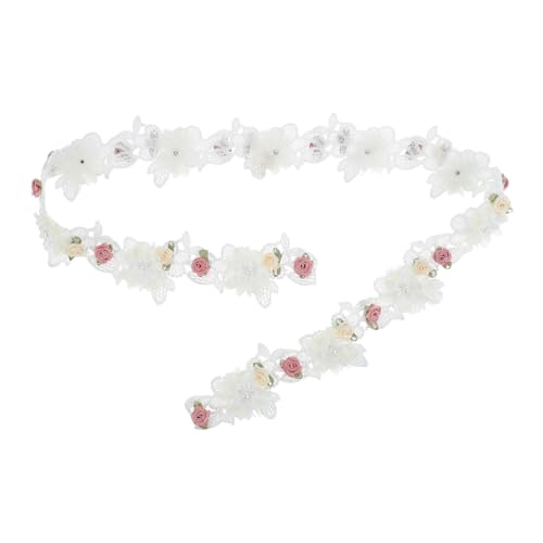 Lurrose Weißes Spitzenband mit Kunstperlen Romantisches Rosendesign für Diy Projekte Blumensträuße Scrapbooking und Näharbeiten Breit pro Stück von Lurrose