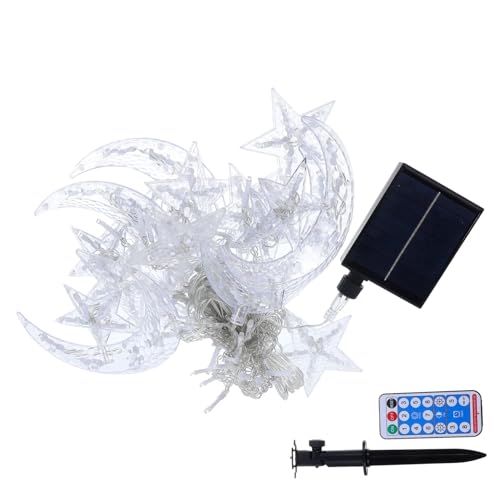 Lurrose Xingyue Vorhanglicht Outdoor Feengarten Dekoration Schlafzimmer LED Leuchten Fensterlicht Solar Vorhanglichter Stern Und Mondlichter Kunststoff Transparent Lurrose Xingyue Vorhanglicht Outdoor Feengarten Dekoration Schlafzimmer LED Leuchten Fensterlicht Solar Vorhanglichter Stern Und Mondlichter Kunststoff Transparent von Lurrose
