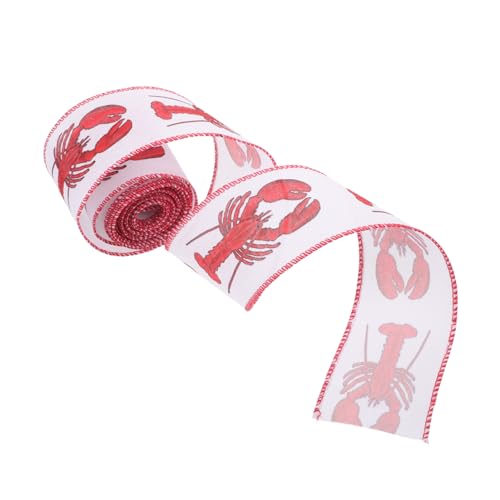 Lurrose Yards Drahtkante Schleifenband mit Krabben Hummer-motiv Polyester Grosgrain Geschenkband für DIY Bastelprojekte Blumensträuße Geschenkverpackungen und Partydekorationen Lurrose Yards Drahtkante Schleifenband mit Krabben Hummer-motiv Polyester Grosgrain Geschenkband für DIY Bastelprojekte Blumensträuße Geschenkverpackungen und Partydekorationen von Lurrose