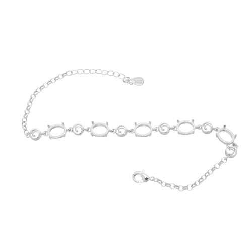 Lurrose armband zubehör leere Armbandbasis Armbandfassungsrohlinge Schmuckkette Blankchen Armbandrohlinge Armbandablettungseinstellungen Armreifen leere Basis Armbandzubehör Metall Silber von Lurrose