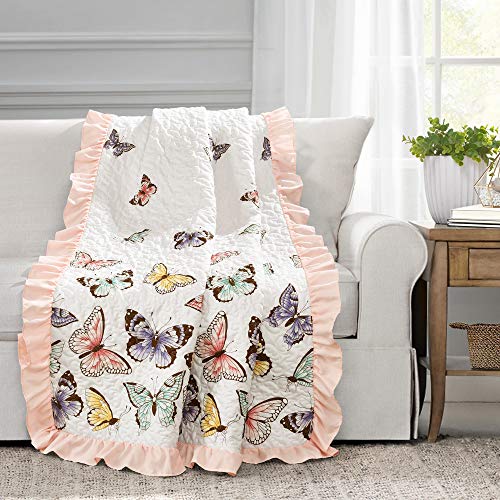Lush Decor Throw Blanket, 60" x 50", Pink Flutter Butterfly Überwurfdecke, 152,4 x 127 cm, Rosa, Polyester, 60" x 50" Lush Decor Throw Blanket, 60" x 50", Pink Flutter Butterfly Überwurfdecke, 152,4 x 127 cm, Rosa, Polyester, 60" x 50" von Lush Decor