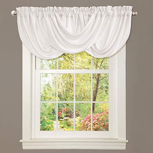 Lush Decor Lucia Eleganter Wasserfall-Volant für Wohnzimmer, Küche und Schlafzimmer, weicher Polyester-Fenstervorhang, 107 cm B x 45,7 cm L Lush Decor Lucia Eleganter Wasserfall-Volant für Wohnzimmer, Küche und Schlafzimmer, weicher Polyester-Fenstervorhang, 107 cm B x 45,7 cm L von Lush Decor