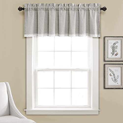 Lush Decor Volant, Leinen-Spitzen-Fenstervorhang, dunkelgrau, 45,7 x 132,1 cm + 5,1 cm Kopfband Lush Decor Volant, Leinen-Spitzen-Fenstervorhang, dunkelgrau, 45,7 x 132,1 cm + 5,1 cm Kopfband von Lush Decor