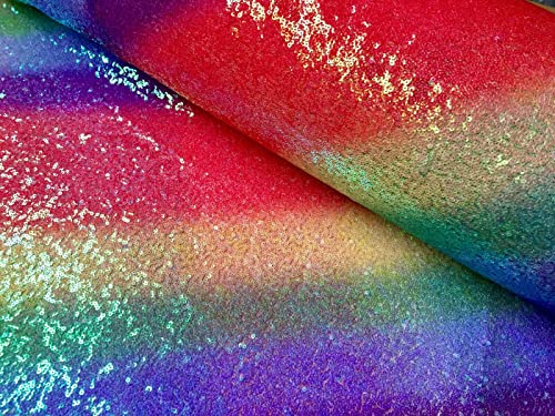 3 mm Pailletten-Stoff, 2-Wege-Stretch-Fischschuppen, mehrfarbig, Material für Karneval, Basteln – 130 cm breit (1 Meter, Gay Pride) von LushFabric