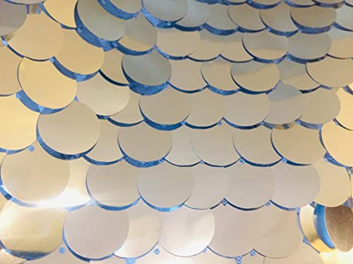 LushFabric 18 mm großes Pailletten-Material, 2-Wege-Stretch, Hochzeitskleid, 130 cm breit, glitzernde Pailletten, Meterware, silberfarben LushFabric 18 mm großes Pailletten-Material, 2-Wege-Stretch, Hochzeitskleid, 130 cm breit, glitzernde Pailletten, Meterware, silberfarben von LushFabric