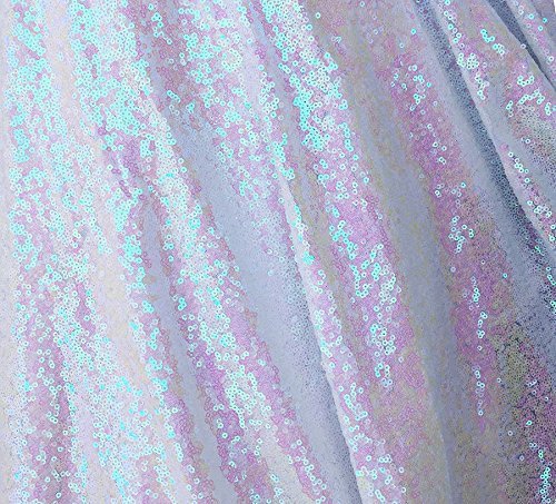 lushfabric 3 mm Mini Pailletten Stoff Material, Rosa, mit Pailletten, funkelnde Pailletten, Perlen, Pailletten, Stretch, 120 cm breit, Meterware, Pink von LushFabric