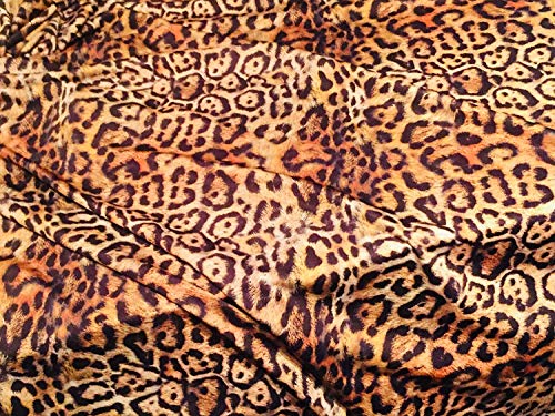 Lycra-Stoff mit Leoparden-Panther-Druck, 4-Wege-Stretch-Polyester-Jersey-Material für Bikini, Kleiderherstellung (Muster 10 x 10 cm) von LushFabric