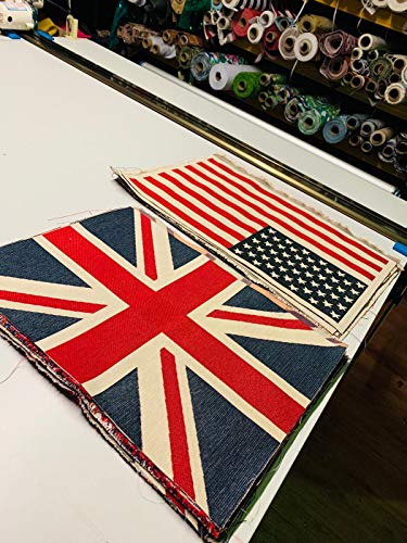 Union Jack-Flagge, Retro-Leinen-Look, schwer, Jacquard, Gobelin, Polsterstoff, Baumwollstoff, UK-Banner, 50 x 35 cm (verkauft pro Panel) von LushFabric