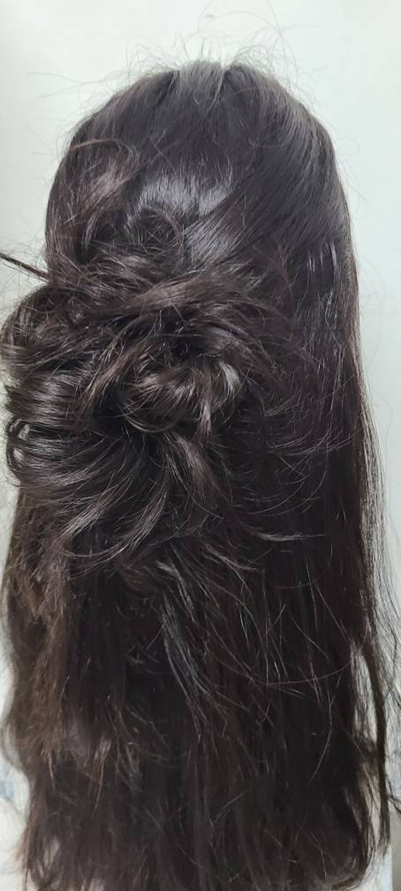 Echtes Haar Scrunchie Dunkelbraune Farbe 4. Natürliches Haar-Accessoire, Um Spaß Schnell Und Einfach Elegante Frisuren Für Jeden Anlass Zu Erstellen von Lushhairbuns