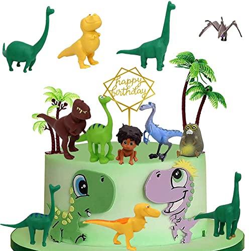 Lushly 15 Stück Dinosaurier Geburtstag Cake Toppers, Jungle Kuchendeko, Kuchen Topper für Kinder, Tiere Tortendeko, Dino Tortendeko Thema Geburtstagsfeier Lieferungen von Lushly