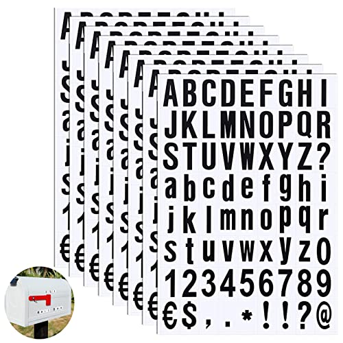 8 Blatt selbstklebende Buchstaben-Aufkleber, Vinyl, Alphabet-Aufkleber, schwarz, selbstklebend, für Briefkästen, Fenster, Türen, Autos von Lushyp