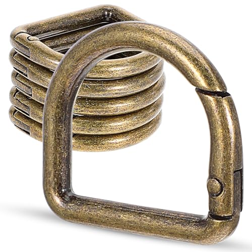 10 Stück D-Ring Karabinerhaken Kleiner Metall Karabiner 22mm Retro Bronze Schnappfeder Öffnungsring für Schlüsselanhänger Rucksack Anhänger DIY von Lusofie