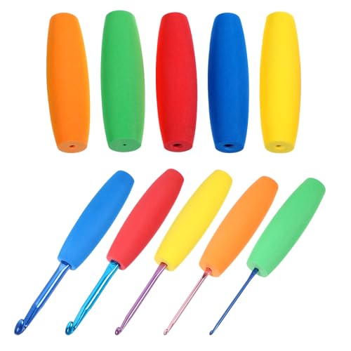 10 Stück Farbe Häkelnadelgriffe Eva-Griff Ergonomischer Häkelnadelgriff Häkelnadel Aufsatz Häkelzubehör Passend Für Häkelnadeln Von 2 Mm Bis 10 Mm von Lusofie