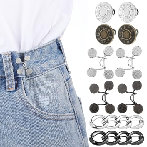 10 Stück Hosenbund Enger Machen Wiederverwendbare Hosen Enger Machen Clip Hosenknopf Hosenbund Taillenspanner Verstellbare Ersatzknöpfe Zum Fixieren Von Baggy-Jeans Und Röcken von Lusofie