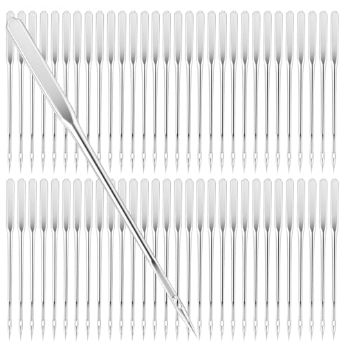 100 Stück Nähmaschinennadeln Universal 110/18 Heavy Duty Nähmaschinennadeln Universal Quliting Sew Leder Nadelspitze Nadel Stickmaschinen Zubehör Kompatibel mit den meisten Heimnähmaschinen von Lusofie
