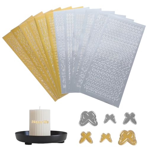 12 Blatt Wachsbuchstaben Für Kerzen Gold Und Silber PVC Wachs Sticker Groß Klein Buchstaben Zahlen Sterne Schmetterlinge Symbole Aufkleber Set Zum Kerzen Fotoalbum Scrapbook Taufe Kommunion Hochzeit 12 Blatt Wachsbuchstaben Für Kerzen Gold Und Silber PVC Wachs Sticker Groß Klein Buchstaben Zahlen Sterne Schmetterlinge Symbole Aufkleber Set Zum Kerzen Fotoalbum Scrapbook Taufe Kommunion Hochzeit von Lusofie