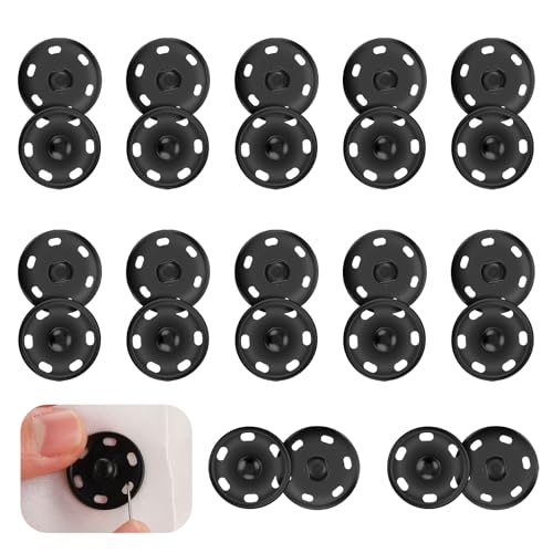 Lusofie 12er Set 21mm Metall-Druckknöpfe Schwarz zum Annähen, für Kleidung, Rucksäcke, DIY-Projekte Lusofie 12er Set 21mm Metall-Druckknöpfe Schwarz zum Annähen, für Kleidung, Rucksäcke, DIY-Projekte von Lusofie