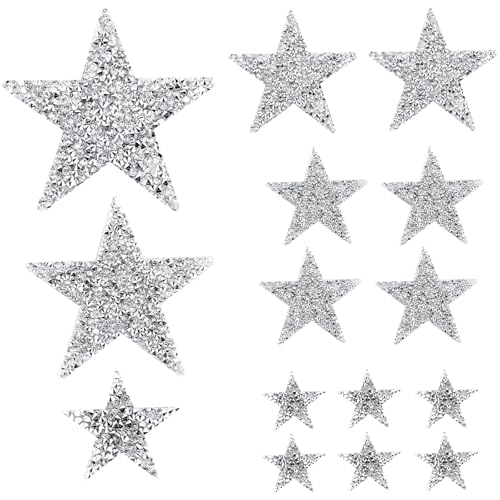 12 Stück Stern aufnäher zum aufbügeln Silber Glänzende Strass Patches zum Aufnähen Stickerei Patches für Hüte Kleidung Jacken Hosen Dekoration Reparatur 12 Stück Stern aufnäher zum aufbügeln Silber Glänzende Strass Patches zum Aufnähen Stickerei Patches für Hüte Kleidung Jacken Hosen Dekoration Reparatur von Lusofie