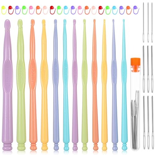 12 Stück Tunesische Häkelnadel Kunststoff Häkelnadeln Häkelnadel 2-10 mm Ergonomisch Weich zum Basteln Webwerkzeuge für Das Stricken von Mützen Handschuhen Schals 12 Stück Tunesische Häkelnadel Kunststoff Häkelnadeln Häkelnadel 2-10 mm Ergonomisch Weich zum Basteln Webwerkzeuge für Das Stricken von Mützen Handschuhen Schals von Lusofie