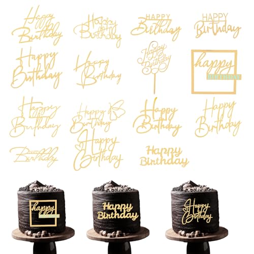 15 Stück Happy Birthday Tortendeko Topper Seitliche Tortenaufsätze Verspiegelte Happy Birthday Cake Topper Geburtstag Glitzernde Acryl Kuchendekorationen für Kuchen Cupcake Dekorationen Deko Torte 15 Stück Happy Birthday Tortendeko Topper Seitliche Tortenaufsätze Verspiegelte Happy Birthday Cake Topper Geburtstag Glitzernde Acryl Kuchendekorationen für Kuchen Cupcake Dekorationen Deko Torte von Lusofie