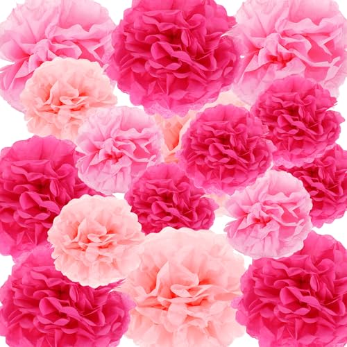 16 Stück Pompons Seidenpapier Rosa Deko Altrosa Tissue Papier Pom Poms Set Papier Party Dekorationen für Hochzeit Geburtstag Baby Willkommens Hellpfirsichpapier Blumenball 16 Stück Pompons Seidenpapier Rosa Deko Altrosa Tissue Papier Pom Poms Set Papier Party Dekorationen für Hochzeit Geburtstag Baby Willkommens Hellpfirsichpapier Blumenball von Lusofie