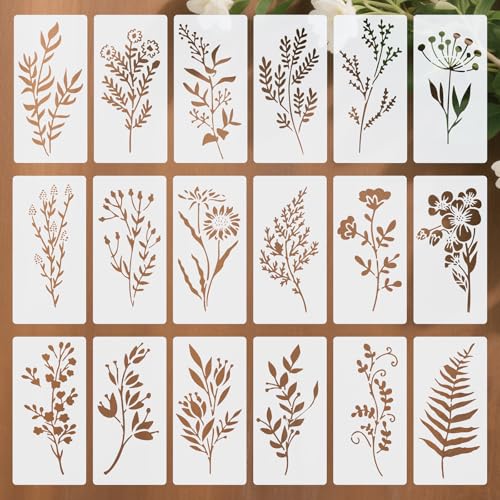 18 Stück Blumen Schablonen Wand Gestaltung Set Wiederverwendbar Flowers Zeichen Schablone Textilgestaltung 15 X 6 Cm Wildblumen Blätter Pflanzen Malschablonen Für Malen Diy Scrapbook Malerei 18 Stück Blumen Schablonen Wand Gestaltung Set Wiederverwendbar Flowers Zeichen Schablone Textilgestaltung 15 X 6 Cm Wildblumen Blätter Pflanzen Malschablonen Für Malen Diy Scrapbook Malerei von Lusofie