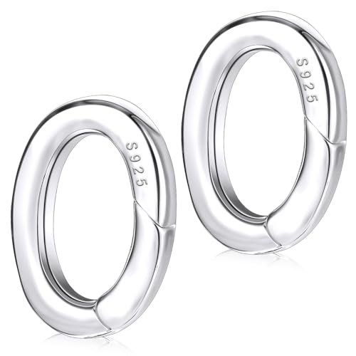 2 Stück Ovale Sterling Silber Spring Gate Ringe Ovaler Federverschluss Metall Schmuck Verschlüsse 925 Spring Gate Ringe Federring Für Halsketten Verkürzer Armband Und Schmuck Herstellung von Lusofie