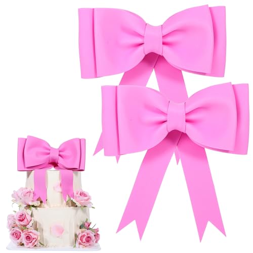 2 Stück Schleife Tortendeko Extra Grosse Eva Foam Schleifen Kuchenaufsatz Romantische Kuchen Deko Verwendbar für Mädchen Geburtstag Hochzeit Party Dekoration (Rosenrot) 2 Stück Schleife Tortendeko Extra Grosse Eva Foam Schleifen Kuchenaufsatz Romantische Kuchen Deko Verwendbar für Mädchen Geburtstag Hochzeit Party Dekoration (Rosenrot) von Lusofie