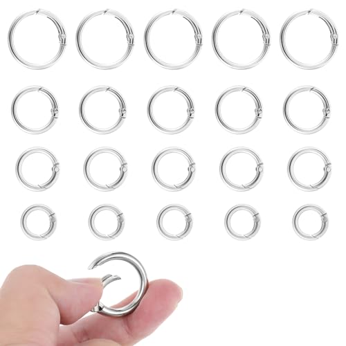 20 Stück Runde Karabiner 20/25/28/33 mm O-Ring Legierung Karabiner Silber Federspaltringe Klein Schlüsselring für Bastelarbeiten DIY Taschenringe Handwerk Machen Zubehör 20 Stück Runde Karabiner 20/25/28/33 mm O-Ring Legierung Karabiner Silber Federspaltringe Klein Schlüsselring für Bastelarbeiten DIY Taschenringe Handwerk Machen Zubehör von Lusofie