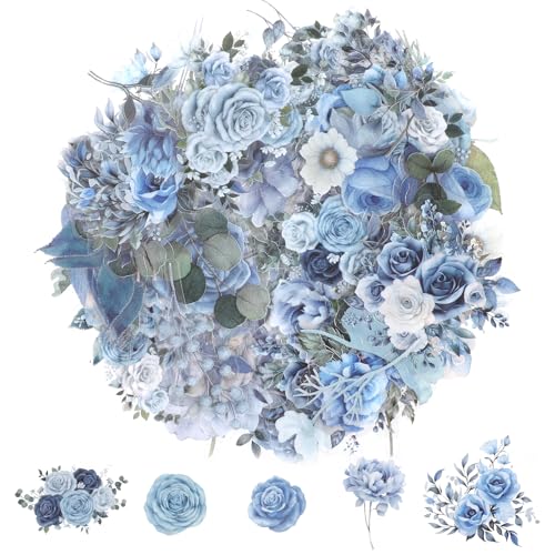 200 Stück Scrapbooking Aufkleber Blumen Pet Sticker Pflanzen Aesthetic Für Fotoalbum Transparente Wasserfeste Aufkleber Selbstklebende Aufkleber Scrapbook Zubehör Für DIY Tagebücher（C-Stil） von Lusofie