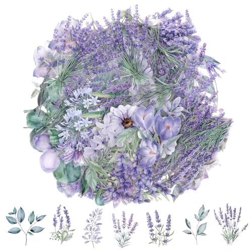 200 Stück Scrapbooking Aufkleber Blumen Pet Sticker Pflanzen Aesthetic Für Fotoalbum Transparente Wasserfeste Aufkleber Selbstklebende Aufkleber Scrapbook Zubehör Für Diy Tagebücher（A-Stil） von Lusofie