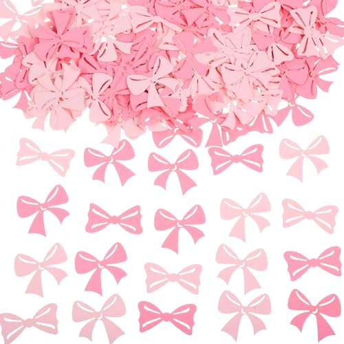 200 Stück rosa Schleifen-Konfetti, Schleifen-Babyparty-Dekorationen für Hochzeit, Geburtstag, Verlobung, Junggesellinnenabschied und Babyparty, Tischdekoration von Lusofie