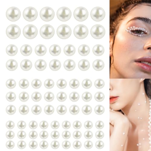 2800 Stück Glitzersteine Selbstklebend Perlen Gesicht Klebesteine Perlen Zum Basteln Selbstklebende Perlen für Handwerke Nägel Deko Karneval Hochzeit Haarschmuck (3/4/5/6 mm) von Lusofie