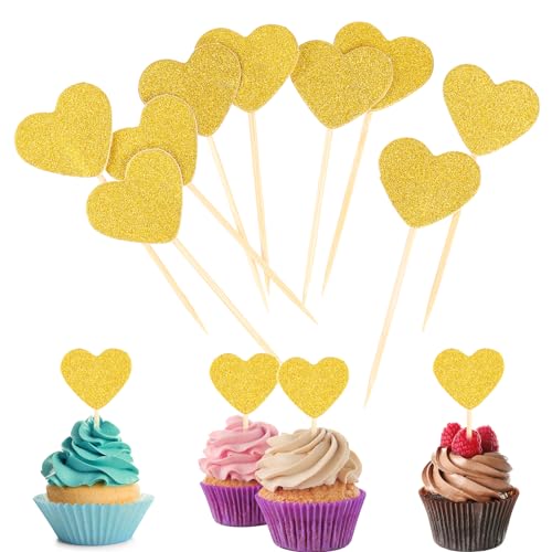 30 Stück Cupcake Toppers Kuchendeko Herzen Kuchenstecker Topper Muffin DekoLiebe Gold Glitter Herz Cupcake Topper Tischkarten Deko Kann für Hochzeitstag Babyparty Party Dekorationszubehör Verwendet 30 Stück Cupcake Toppers Kuchendeko Herzen Kuchenstecker Topper Muffin DekoLiebe Gold Glitter Herz Cupcake Topper Tischkarten Deko Kann für Hochzeitstag Babyparty Party Dekorationszubehör Verwendet von Lusofie