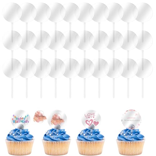 50 Stück Cupcake Toppers zum Beschriften Acryl Kuchen Topper Blanko DIY Rund Torten Cake Topper Leer Kreis Dekoration Können für Geburtstag Weihnachten Babyparty Hochzeitstorte als Dekoration 50 Stück Cupcake Toppers zum Beschriften Acryl Kuchen Topper Blanko DIY Rund Torten Cake Topper Leer Kreis Dekoration Können für Geburtstag Weihnachten Babyparty Hochzeitstorte als Dekoration von Lusofie