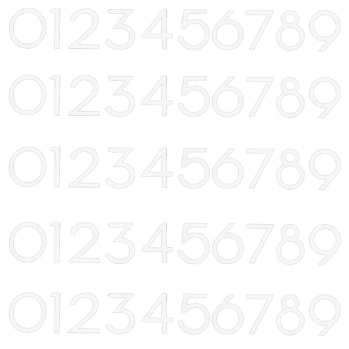 50 Stück Klebezahlen Wetterfest Leuchtend 5cm Briefkasten Zahlen Aufkleber Selbstklebende Number Stickers Hausnummer Klebend von 0-9 Verwendbar für Türadressnummern von Lusofie