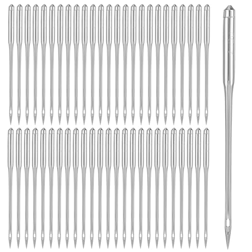 50 Stück Nadeln Nähmaschine Größe 100/16 Universal Nähmaschinennadeln Nähnadeln Heimnähmaschine Stickmaschinen Nadeln Stabile Maschinennadeln Geeignet für Leder-Jeansstoffe von Lusofie