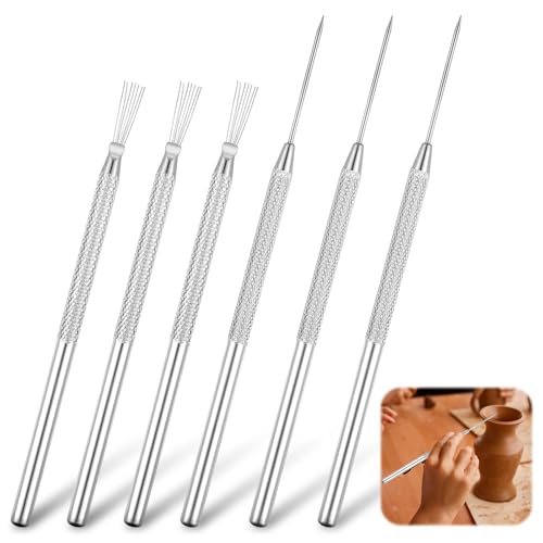 6PCS Detailwerkzeug aus Edelstahl für Ton Töpferwerkzeuge Modellierwerkzeuge Clay Pin Sculpture Needle dotting tool Töpferei Modellierwerkzeug Professionelles Nadel Detail Werkzeuge 6PCS Detailwerkzeug aus Edelstahl für Ton Töpferwerkzeuge Modellierwerkzeuge Clay Pin Sculpture Needle dotting tool Töpferei Modellierwerkzeug Professionelles Nadel Detail Werkzeuge von Lusofie
