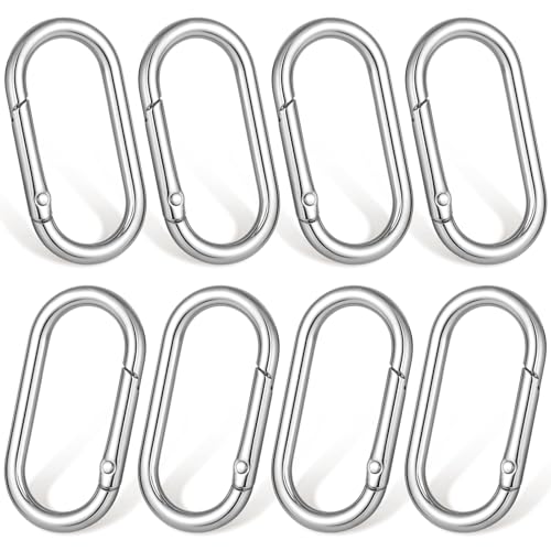 8 Stück Karabiner Gold Schlüsselring Goldene Rund Oval Karabinerhaken Für Geldbörsen Ovaler Karabiner Clip Aus Legierung Für Schlüsselanhänger SchlüSsel Taschen Geldbörsen DIY(Silber) von Lusofie