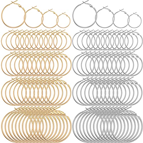 96 Stück Creolen Selber Machen Weinglas Charms Runde Offene Ohrring Creolen Silber Gold Creolen Für Schmuck herstellung DIY Handwerk 20/25/30/40 mm von Lusofie