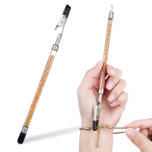 Armband-Helfer-Werkzeug, Edelstahl, Tragehilfe, Schmuck, schnelles Tragen und Entfernen, Metallhaken, Ausrüstung für Armband, Halskette, Uhren, Reißverschlüsse, Verschlüsse (Gold) von Lusofie