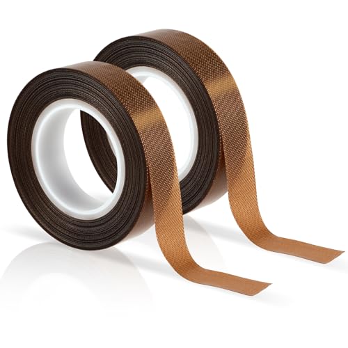 Lusofie 2 Stück Teflonband 13mm x 10m Hitzebeständig Klebeband für Vakuumierer von Vakuummaschinen Teflonband für den industriellen Einsatz Braun von Lusofie
