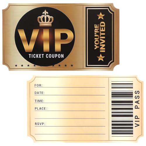 Lusofie 20 Set Doppelseitige Vip Einladungen Hochzeit Vip Einladungskarten Geburtstag Mit Umschlägen Party Karten Für Film Vip Tickets Einladung Jubiläum Babyparty Gastgeschenke Lusofie 20 Set Doppelseitige Vip Einladungen Hochzeit Vip Einladungskarten Geburtstag Mit Umschlägen Party Karten Für Film Vip Tickets Einladung Jubiläum Babyparty Gastgeschenke von Lusofie