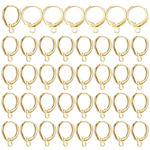 Lusofie 40 Stück 18 Karat Runde Ohrringhaken Vergoldete Ohrhaken Mit Klappverschluss 1,46 × 1,2 Cm Gold Hypoallergene Runde Französische Creolen Ohrring Zubehör Mit Schlaufe Diy Schmuckherstellung Lusofie 40 Stück 18 Karat Runde Ohrringhaken Vergoldete Ohrhaken Mit Klappverschluss 1,46 × 1,2 Cm Gold Hypoallergene Runde Französische Creolen Ohrring Zubehör Mit Schlaufe Diy Schmuckherstellung von Lusofie