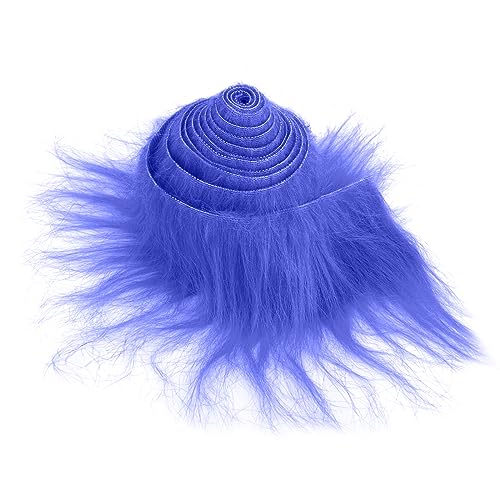 Lusofie Furry Faux Precut Strips 2x60 Zoll Kunstleder Plüsch Königsblau Pelz Fell Stoff Fluffy Craft Plüschstoff fur Gnome Beard Santa Hair Dwarf DIY Kunstfell Basteln Weihnachts Kunstfellband Ostern von Lusofie