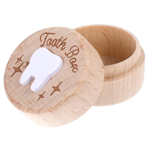 Milchzahndose Aus Holz Zahnfee-Box Mit 3d-Geschnitzter Niedlicher Zahndose Milchzähne Mädchen Junge Süß Zahnbox Aufbewahrungsbox Für Die Ersten Zähne Für Kinder Geburtstag Babyparty-Geschenk von Lusofie