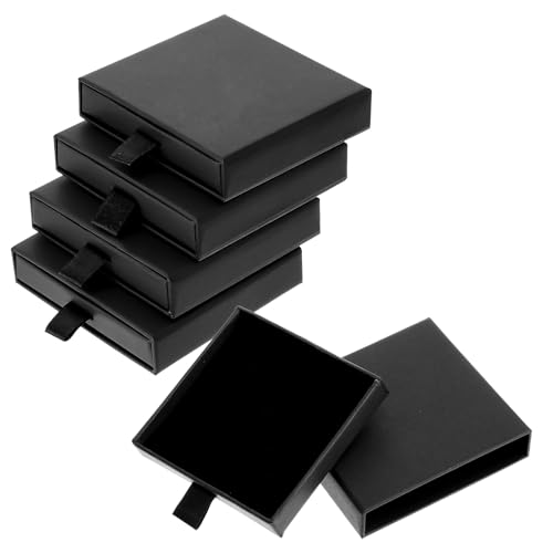Schmuck-Geschenk-Box, Schwammfüllung, Papp-Schmuckschatulle, schwarz, kleine Armband-Geschenkbox für Damen, Armband, Halskette, Ohrring-Boxen mit Deckel für Armbänder, Halsketten, Ohrringe, Ringe Schmuck-Geschenk-Box, Schwammfüllung, Papp-Schmuckschatulle, schwarz, kleine Armband-Geschenkbox für Damen, Armband, Halskette, Ohrring-Boxen mit Deckel für Armbänder, Halsketten, Ohrringe, Ringe von Lusofie