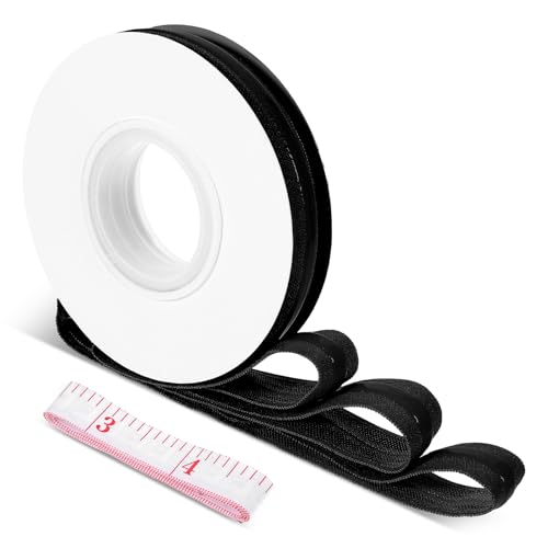 Silikon-Greiferband für Kleidung, 4,5 m/Rolle, 1,5 cm Breite, rutschfestes Silikon-Gummiband zum Nähen für DIY-Kleidung, Haarschleifenzubehör, Nähprojekt, Perückenherstellungszubehör (schwarz) von Lusofie