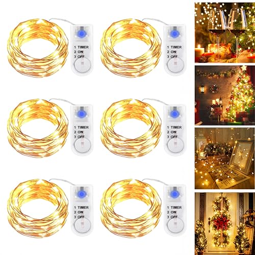 6 Stück LED Lichterkette Batterie mit Timer, 2M 20er LED Kupfer Drahtlichterkette Lichterkette Batteriebetrieben IP65 Wasserfest Fairy Light für Party Weihnachten Hochzeit Beleuchtung Deko 6 Stück LED Lichterkette Batterie mit Timer, 2M 20er LED Kupfer Drahtlichterkette Lichterkette Batteriebetrieben IP65 Wasserfest Fairy Light für Party Weihnachten Hochzeit Beleuchtung Deko von Luthando