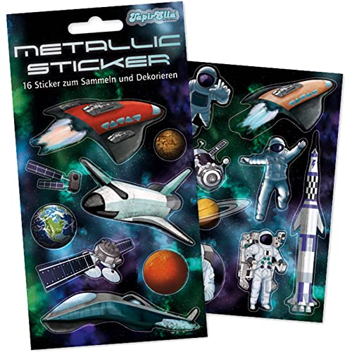 16 Metallic-Sticker * WELTRAUM & ASTRONAUT * zum Basteln und Spielen | 2 Bögen | Sticker Aufkleber Space Weltall Rakete All Planeten Kinder Kindergeburtstag Geburtstag Geschenk 16 Metallic-Sticker * WELTRAUM & ASTRONAUT * zum Basteln und Spielen | 2 Bögen | Sticker Aufkleber Space Weltall Rakete All Planeten Kinder Kindergeburtstag Geburtstag Geschenk von Lutz Mauder